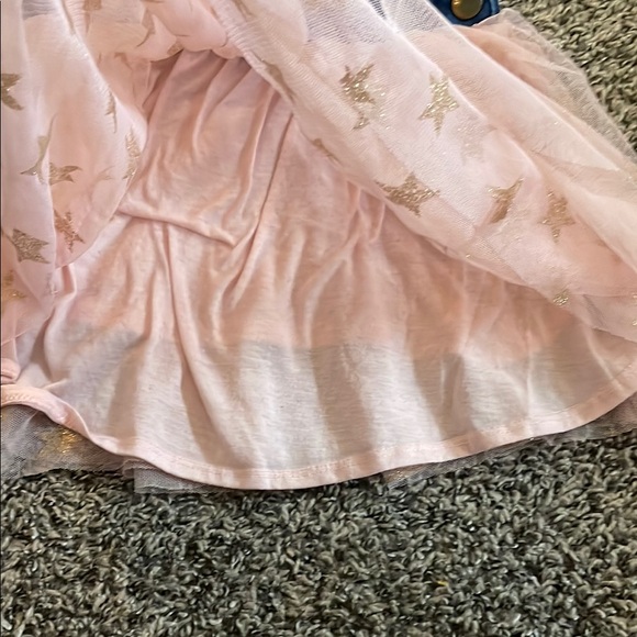 DKNY Blue Denim and Pink Tulle Girls Overalls - Picture 3 of 11